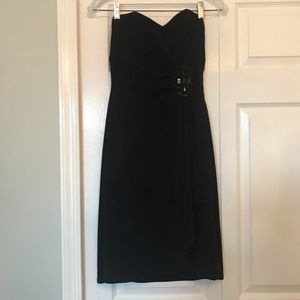 White House Black Market Black Strapless Cocktail Dress
